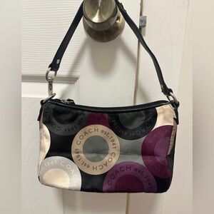 Coach Black and Purple Signature Shoulder Bag